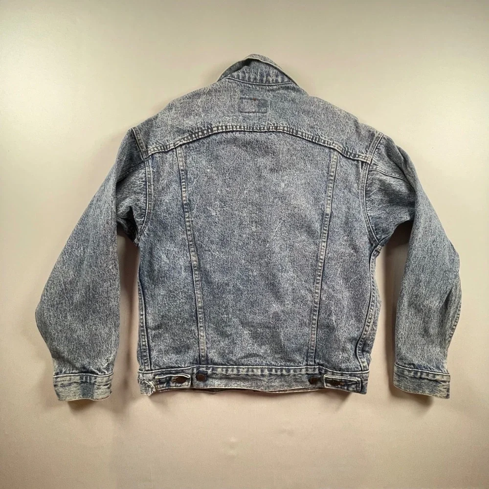 Vintage Levi's Denim Jacket Distressed‎ Trucker Mens Stonewash Blue Distressed - Picture 11 of 11